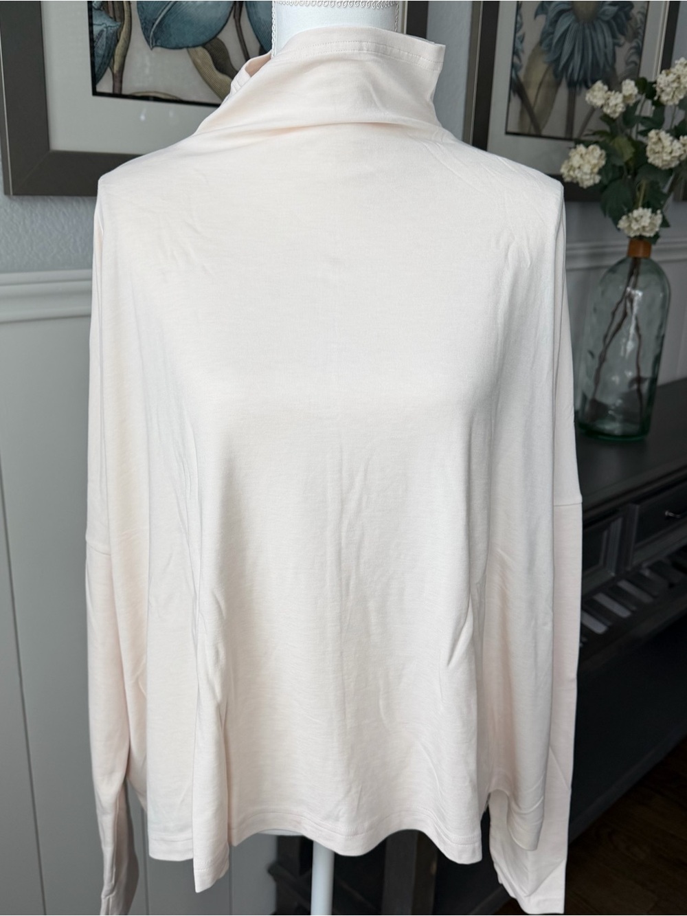 FP Movement by Free People Blush-Cream Draped Open-Front Long Sleeve Top - Picture 2 of 4
